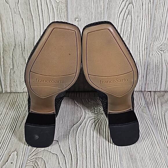 Franco Sarto Marquee Ankle Boot Snake Embossed Black Zip Up Womens Size 5.5 NEW - Picture 8 of 16